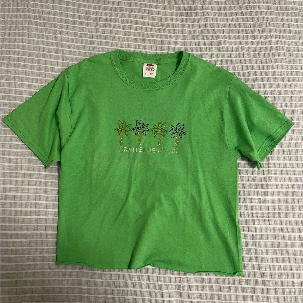 Orange Beach, AL crop tee (S)